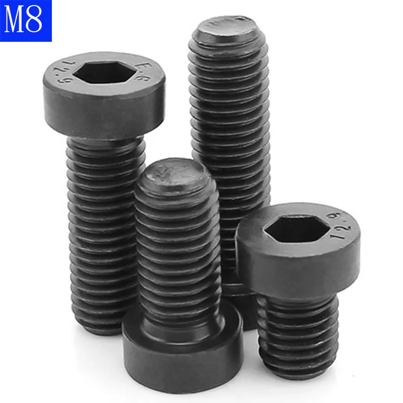 

Болты M8 x 1,25 мм с Низкой Головкой, болт с шестигранным отверстием, болты 12,9 из легированной стали, черный оксид, DIN 7984