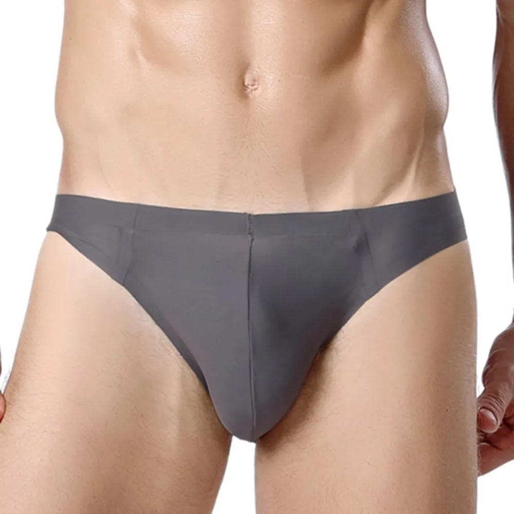 

Comfortable Briefs High-End Ice Silk Men'S One-Piece Seamless Solid Color