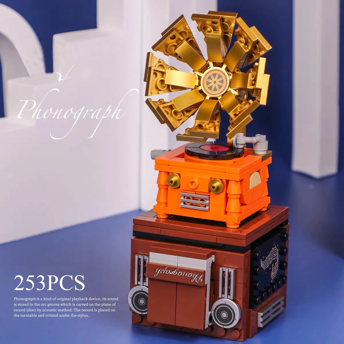 

SEMBO идея Серии Bluetooth Динамик пианино, строительные блоки, кирпич Ретро-граммофон 3D модель DIY игрушки для детей, подарки на день рождения