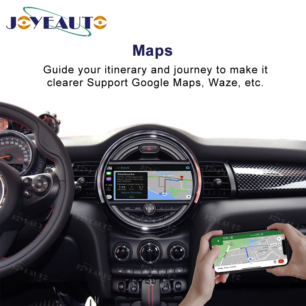 Joyeauto беспроводной Apple Carplay для BMW MINI F Type NBT 2013 2017 Android Авто iOS зеркало автомобиля