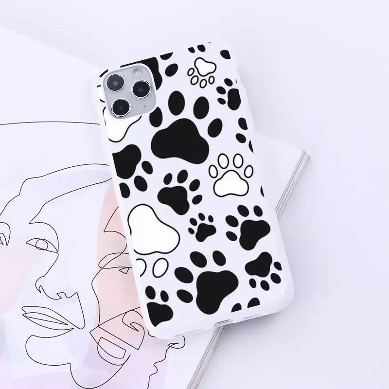 

Dog footprint Paw art pattern luxury shell Phone Cases funda Candy Color for iPhone 6 7 8 11 12 s mini pro X XS XR MAX Plus