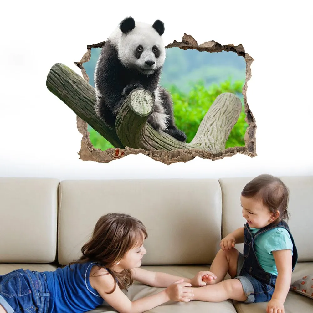 

3D Cute Panda Bamboo Tree Branch Wall Stickers Living Room Home Bedroom Wall Sofa Removable Home Sticker Wall Sticker Art 1PC