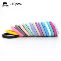 lofca 65mm 10pcs round teething ring baby silicone beads bpa free silicone teether food grade pendant accessory diy necklace