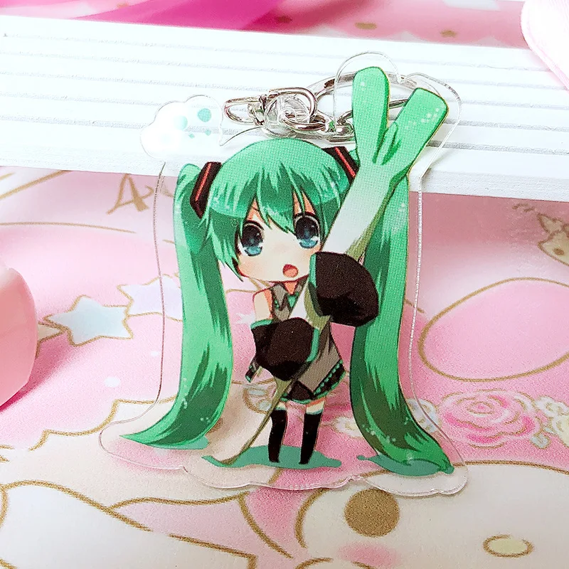 

Anime Collection Acrylic Keychain Pendant Hatsune Deep Sea Girl Luo Tianyi Transparent Key Ring