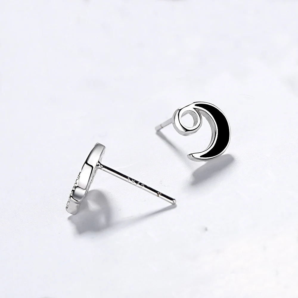 Женская серебряная подвеска в виде Луны и звезды|Серьги-гвоздики| |