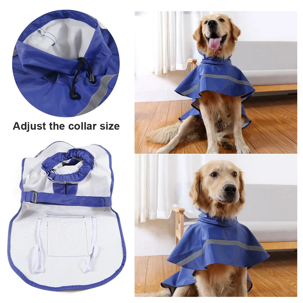 Дождевик для собак водонепроницаемый дождевик одежда со светоотражающей лентой