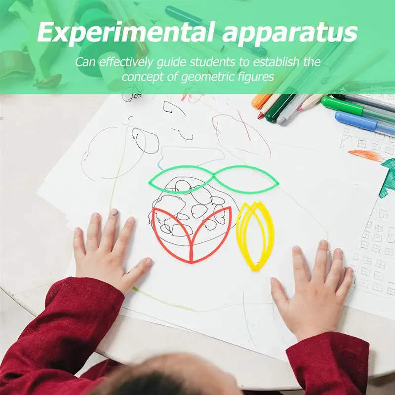 

4pcs Math Set Circles Math Durable Plastic Math Set Learning Circles DIY Circles