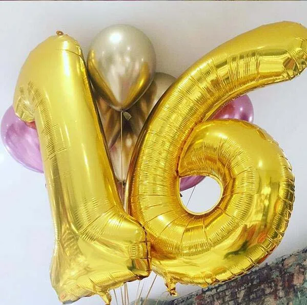 40 дюймов розовое цвета: золотистый серебристый в розовом синем и черном цвете для