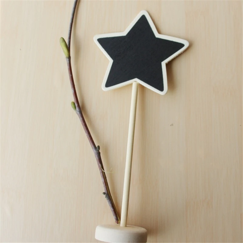 5 шт. мини доска в форме сердца деревянная для сообщений творчества черная место