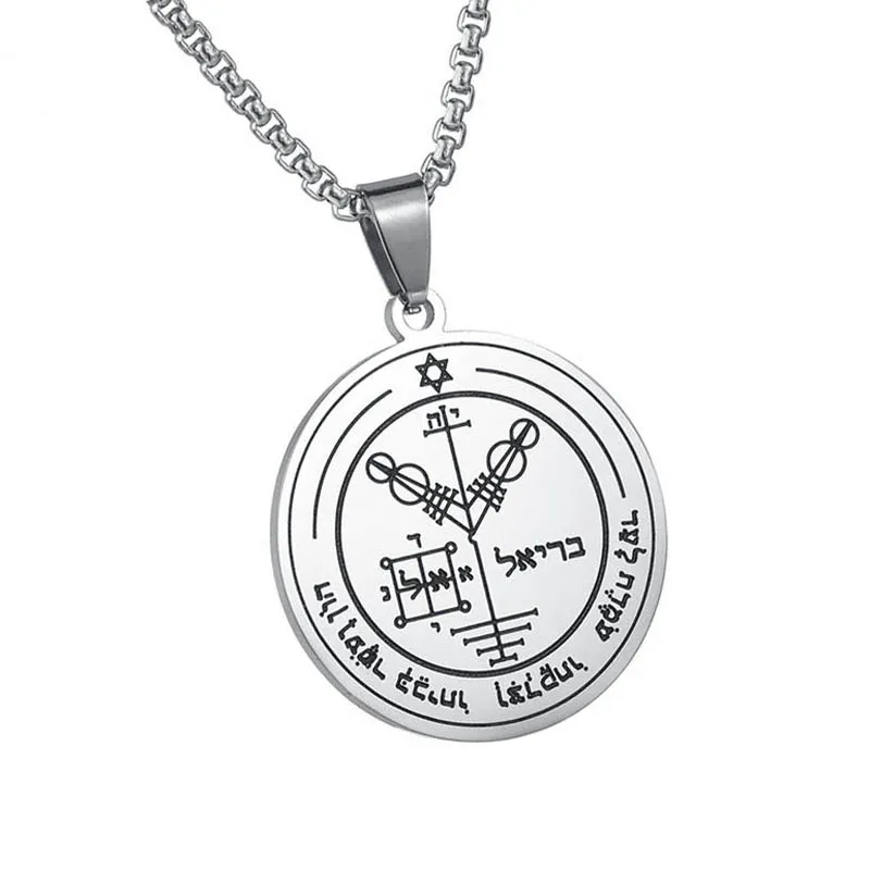 Новинка модного серебристого цвета ключ Соломон мужские ожерелье с круглой