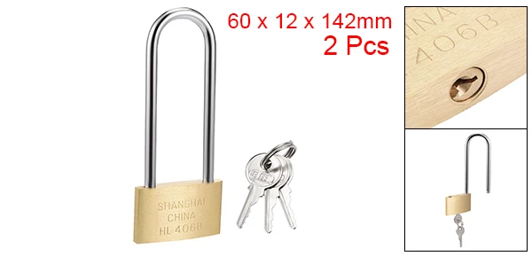 60mm Long Shackle 2x Uxcell 1-2 шт Латунные Навесные Замки с одинаковым ключом 30 мм 40 мм 50 мм 60 мм широкая матовая отделка Длинная Дужка - Цвет: 60mm Long Shackle 2x