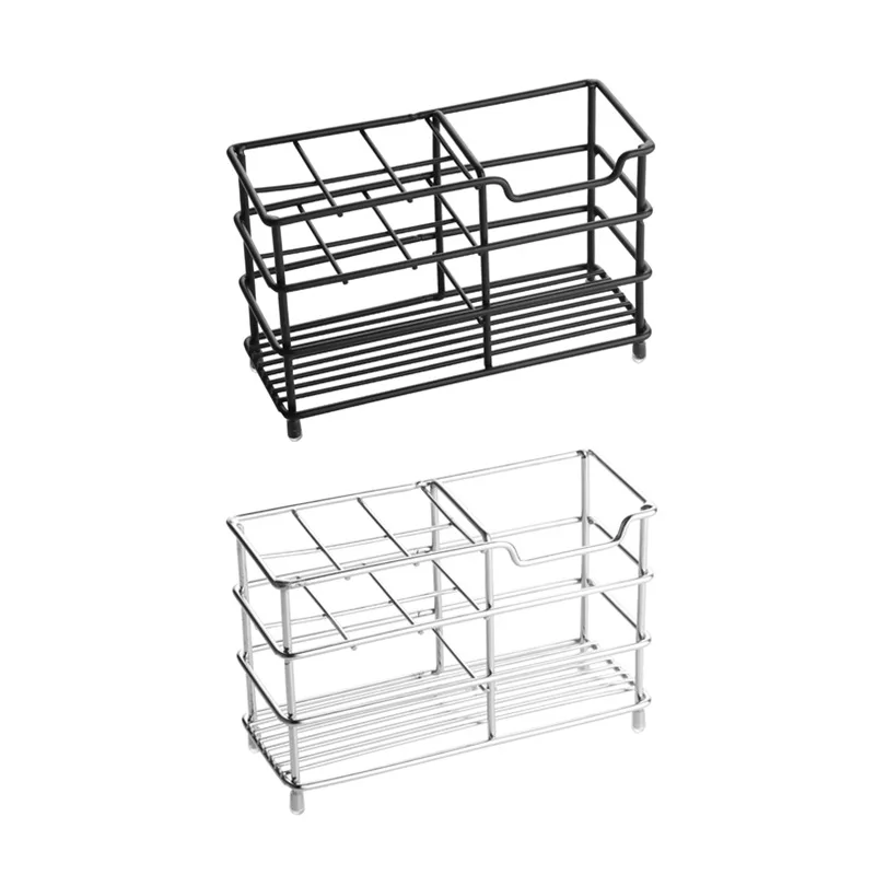 Черный и хромированный держатель зубной пасты из нержавеющей стали для ванной