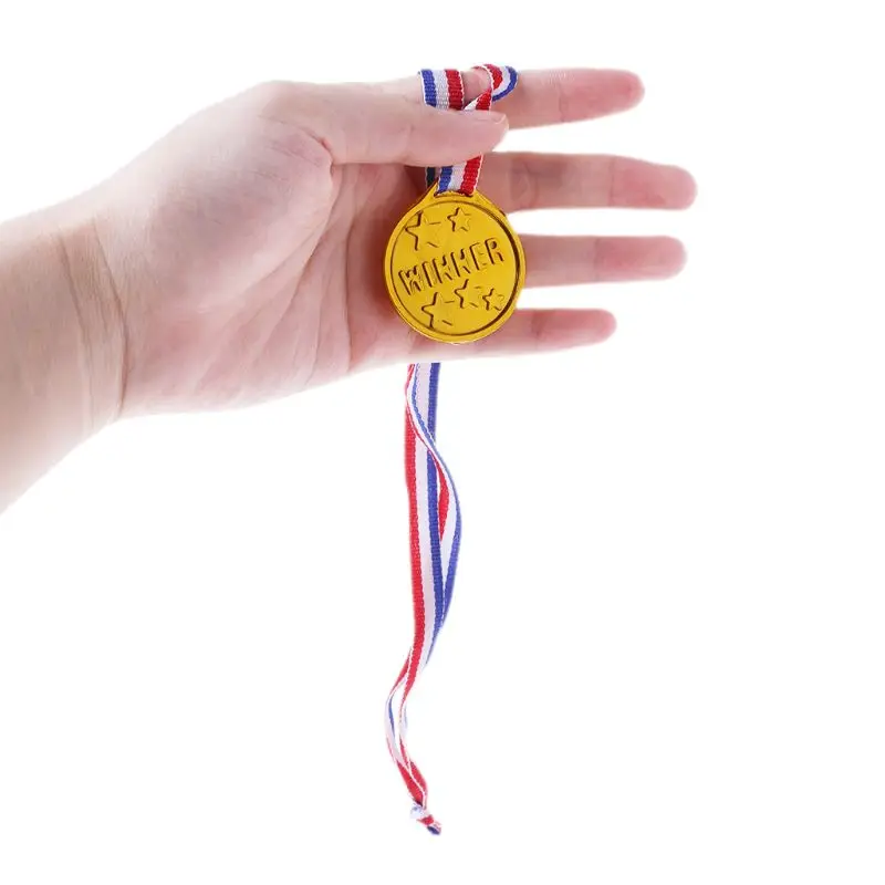 12 шт. в упаковке Пластик Золото Тон Winner наградных медалей школьные
