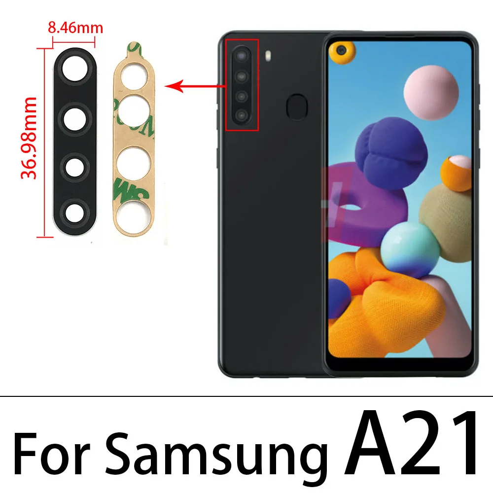 Стеклянный объектив задней камеры для Samsung Galaxy A21s A10s A20s A31 A41 A51 A71 A30S A70s A50S M31s A21 A12 A42