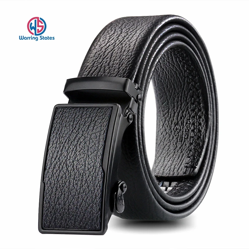 

Warring States New Men Automatic Buckle Belt with Top Quality Leather Belts for Men Luxury Brand Casual Belt 120cm Length