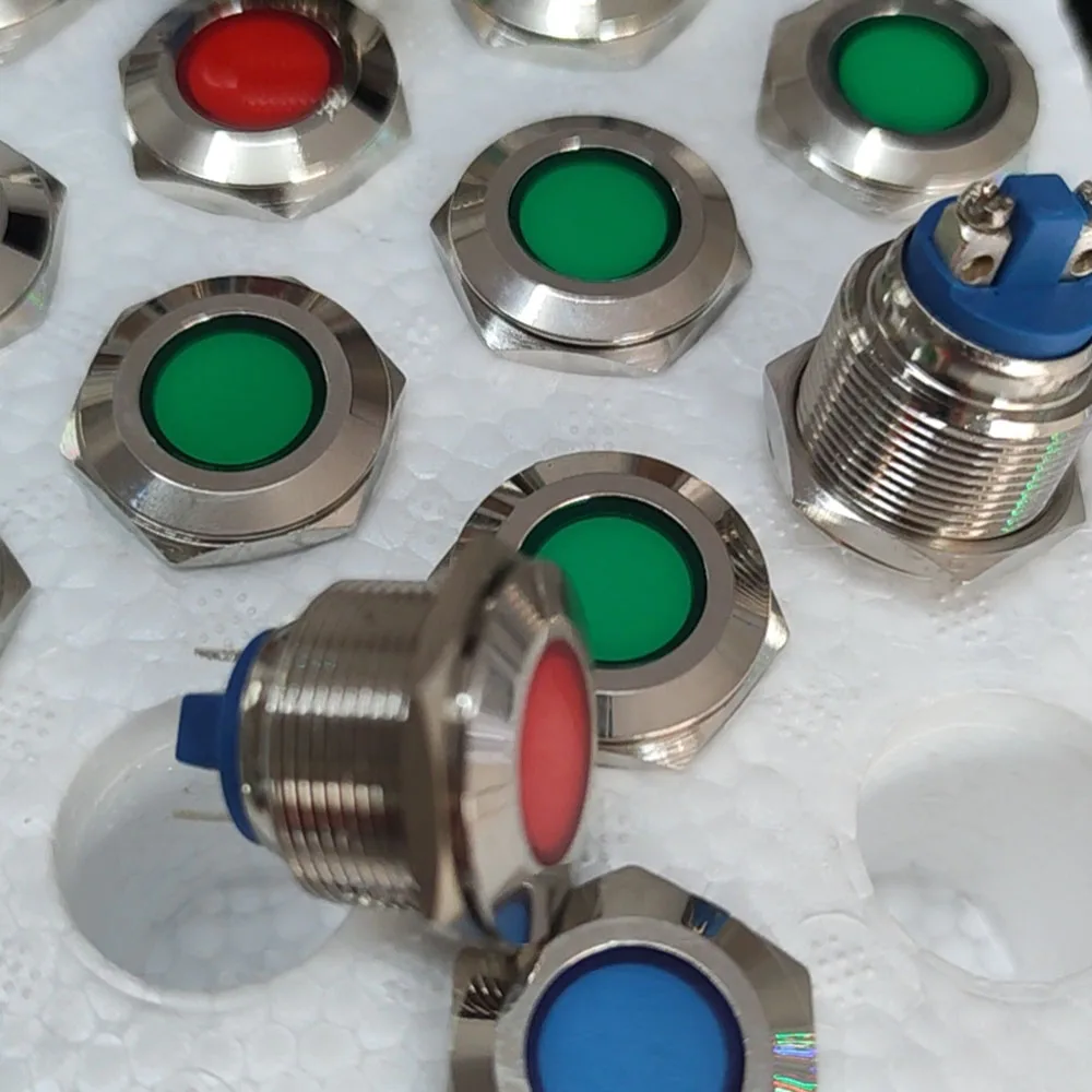 22 мм сигнальная лампа на плоской подошве металлическое защитное Крепление