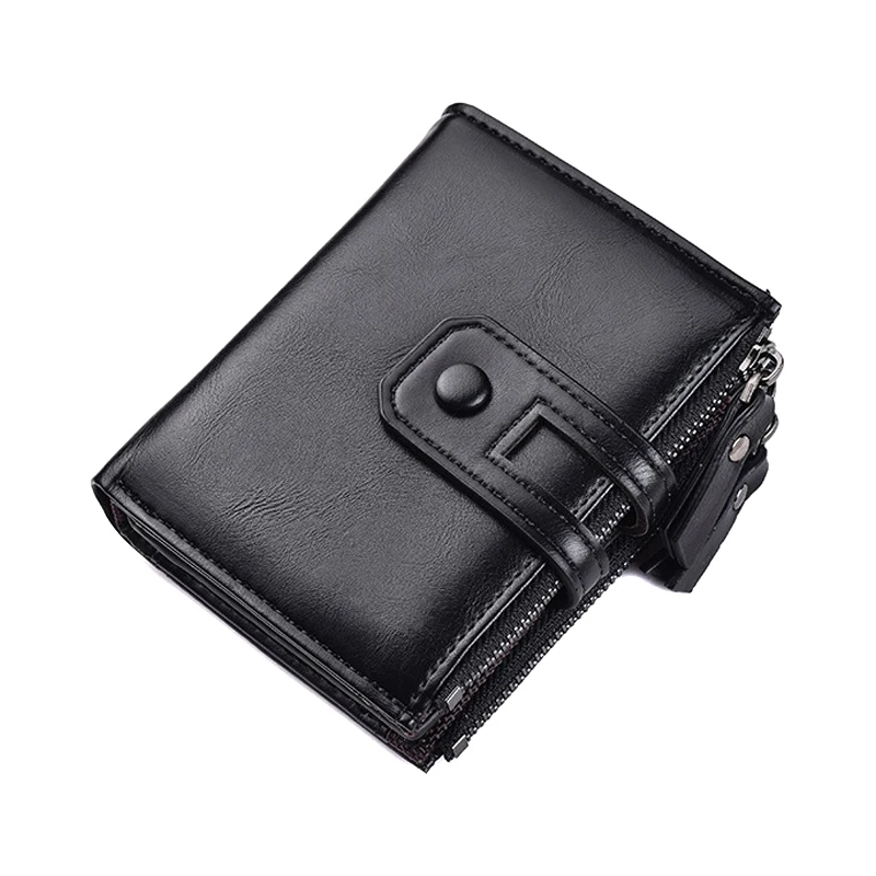 Хит продаж мужской кошелек из искусственной кожи с двойной молнией дизайн для