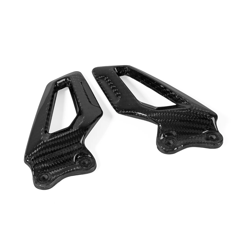 

For Ducati V4 V4S V4R Carbon Fiber Heel Guard Rearset Plate Foot Peg Protector Overlay Motorcycle