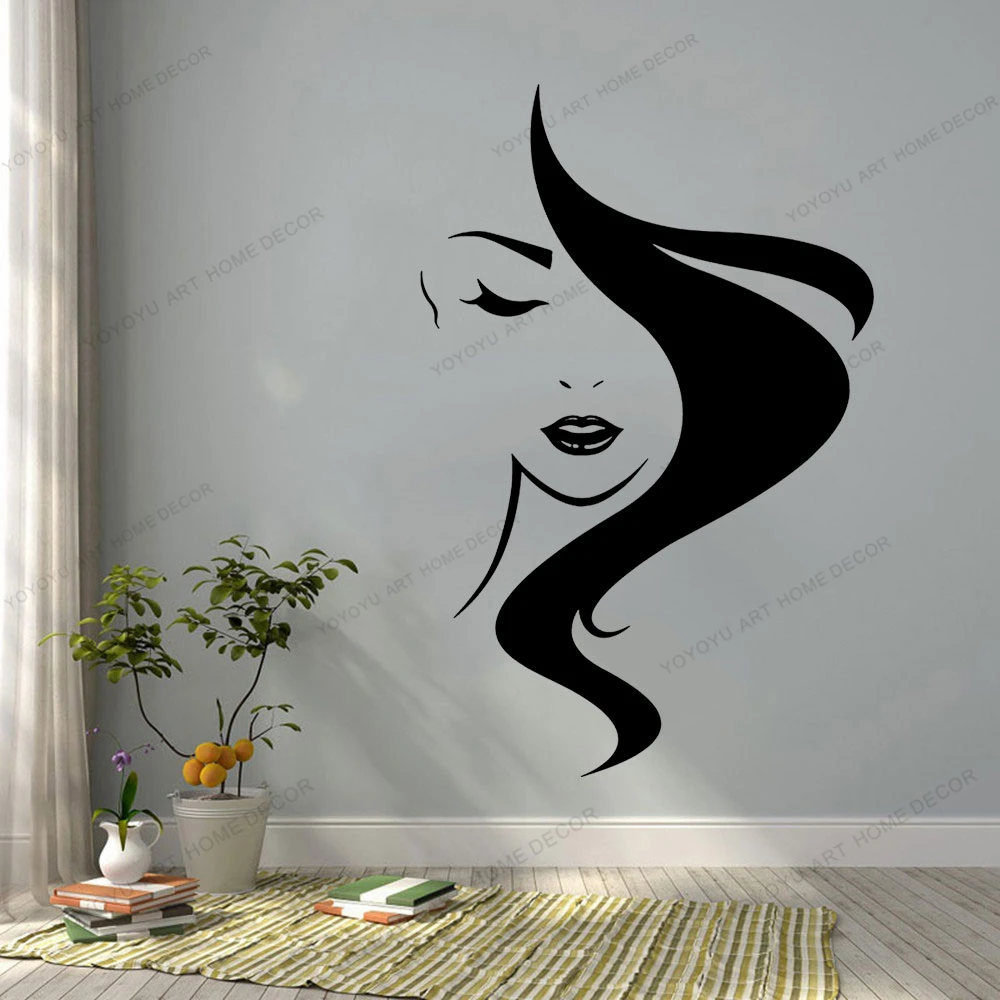 

Женский салонный художественный съемный декоративный плакат для волос для девочек и женщин, наклейка на стену, красивый декор, молодежная Ф...