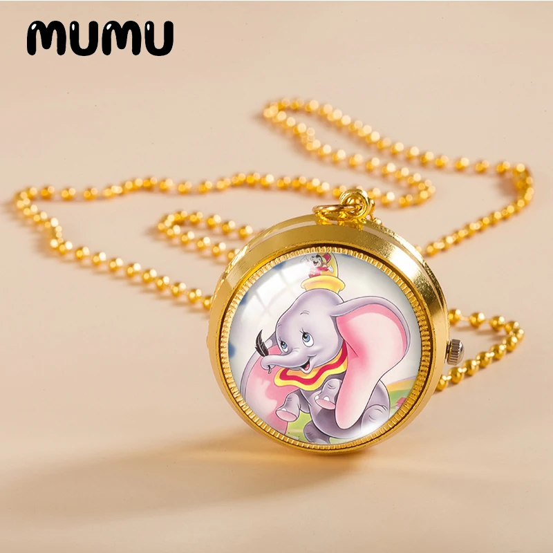 Новинка 2021 карманные часы пельмбо ожерелье Маленький слон золотой цвет