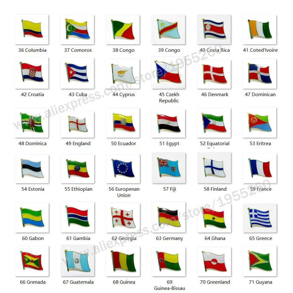 Металлическая Булавка с национальным флагом значок по всему миру Колумбия Куба