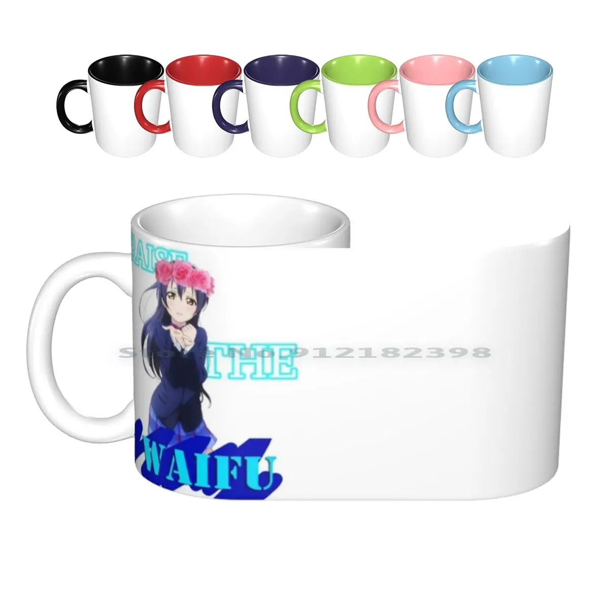 

Umi-Praise The Waifu Ceramic Mugs Coffee Cups Milk Tea Mug Umi Umi Sonoda Love Live School Idol Festival Waifu School Idol