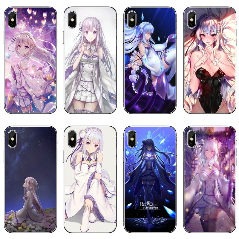 Чехол для телефона emilia re zero с рисунком аниме iPhone 11 Pro/XS Max/XR/X/8/7/6/6S Plus/5 5S SE/iPod Touch 5/6 |