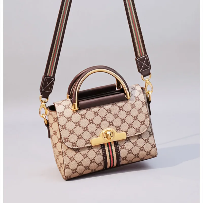 

Genuine Leather Women Buckets 2021 New Fashion Larger Capacity Retro Plaid Bags Ladies Fashionel Purses and Handbags Sac Luxe