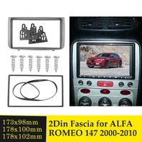 2 din car radio fascia for alfa romeo 147 2000 2010 stereo dvd panel mounting refitting installation trim kits face frame bezel