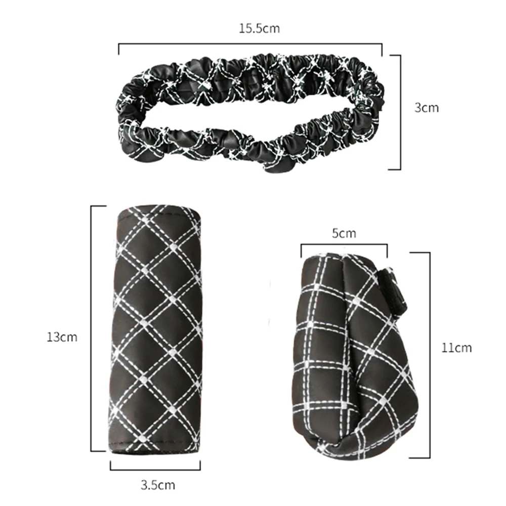 

Anti-slip Sweat Absorption Gear Shift Knob Cover Car Faux Leather Hand Brake Gear Head Shift Knob Cover Sleeve
