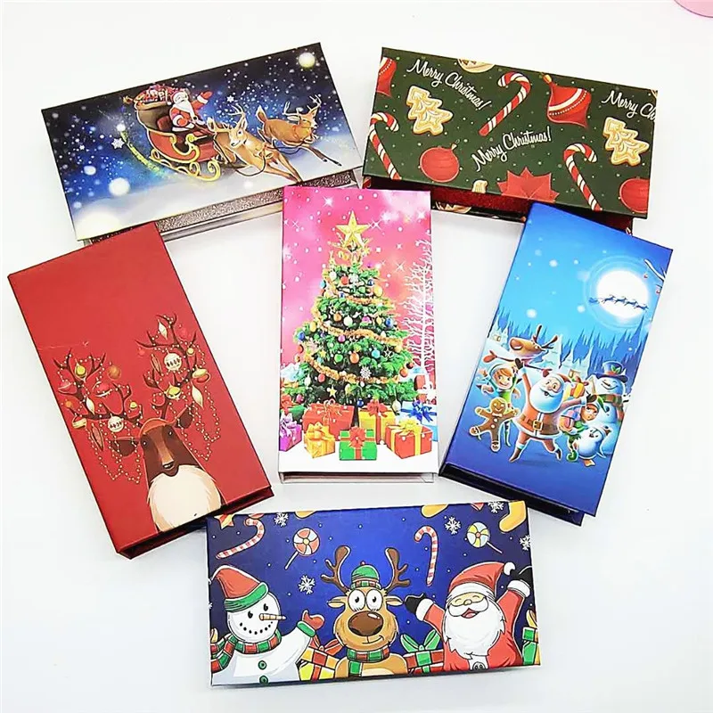 

25 mm eyelashes box Hot Sale Christmas Soft Eyelash Boxes Halloween Empty Packaging Fit 27mm Long Eye Lash