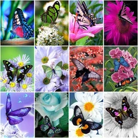 diy 5d diamond painting butterfly mosaic diamond embroidery full round drill flower picture of rhinestone cross stitch wall art