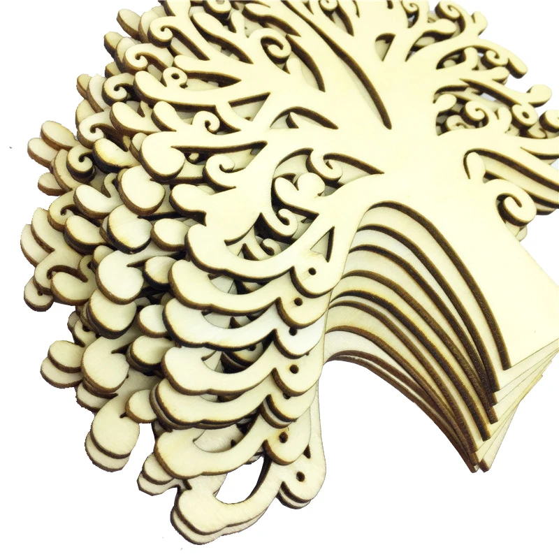 10 шт. пустые деревянные украшения семейного дерева натуральный деревянный стол