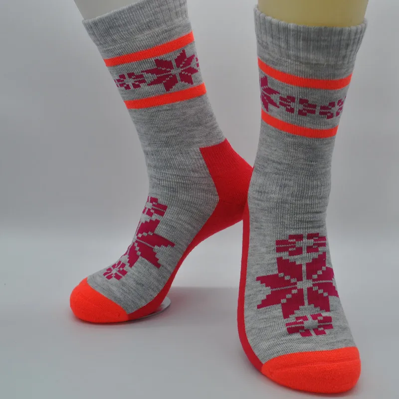 Мериносовая шерсть женские носки из флиса Термальность Теплые Рождественские