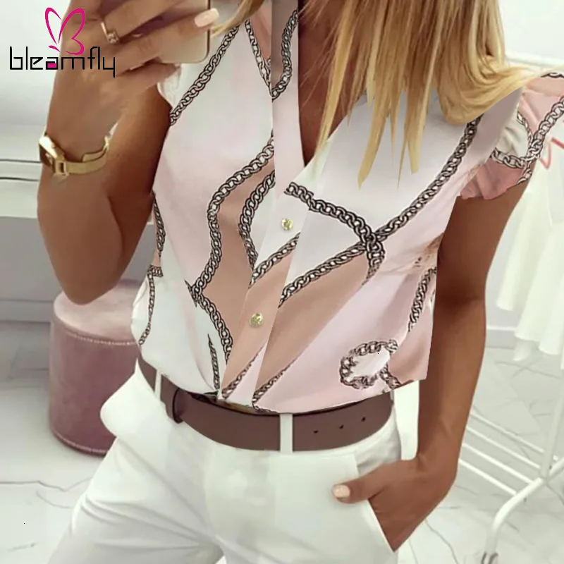 2019 Летняя женская элегантная офисная одежда OL Блузка для отдыха Стильная модная