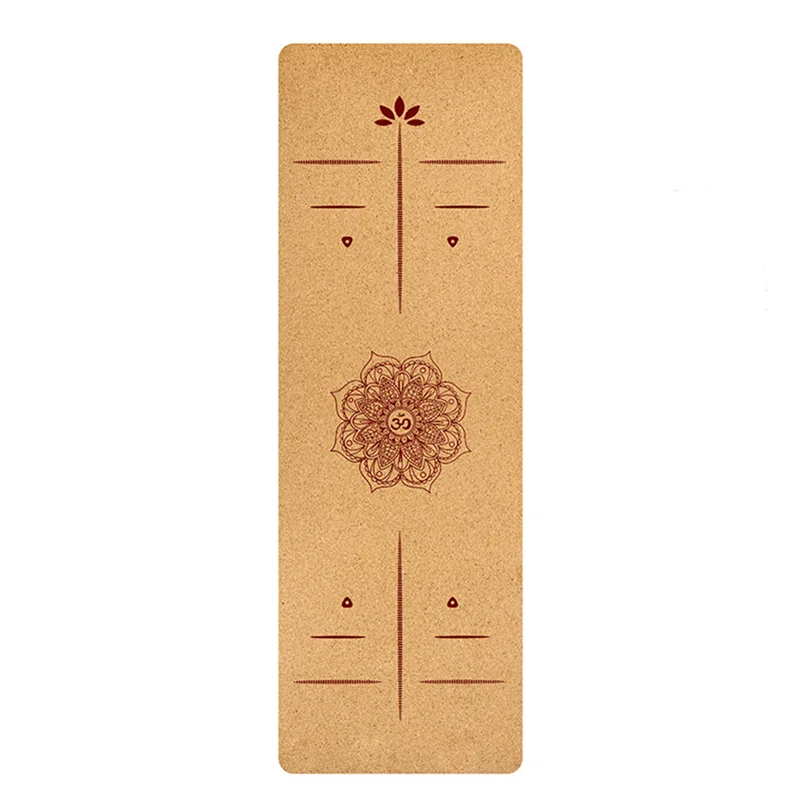 Коврик для йоги 5 мм из ТПЭ пробковый коврик нескользящий поглощения пота