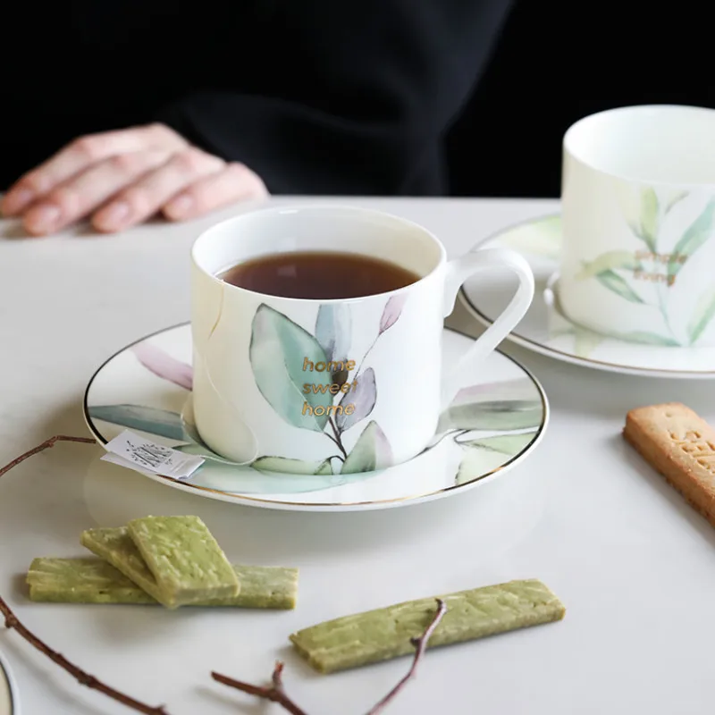 

Luxury European Ceramic Coffee Cup Creative Office Afternoon Tea Cups High Quality Home Porcelain Cup and Saucer Set MM60BYD