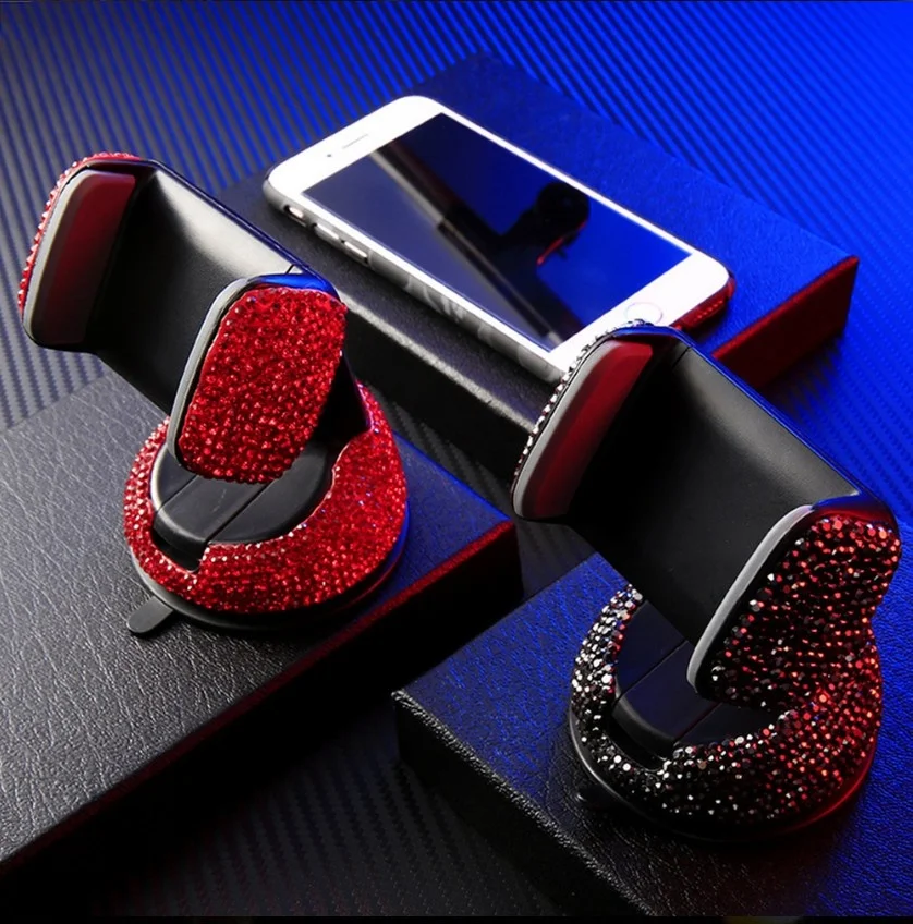 

3 In 1 360 Degree Car Phone Holder for Car Dashboard Auto Windows and Air Vent with DIY Crystal Diamond Type