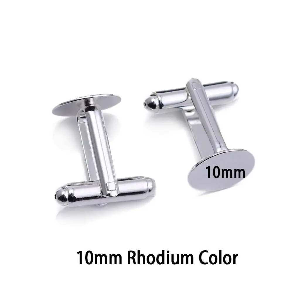 20 шт 10-25 мм основа для кольца с площадкой серебро покрытый родием заготовки-запонки для DIY ювелирных изделий