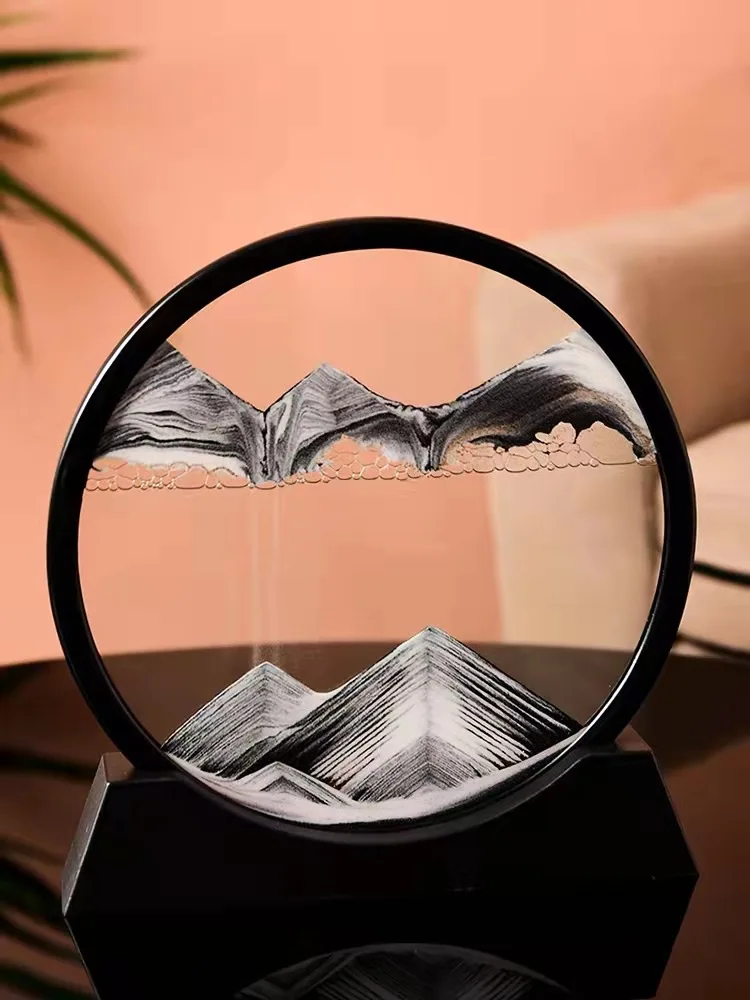 Креативный 3D стеклянный песочный пейзаж в движении часовой движущийся песок