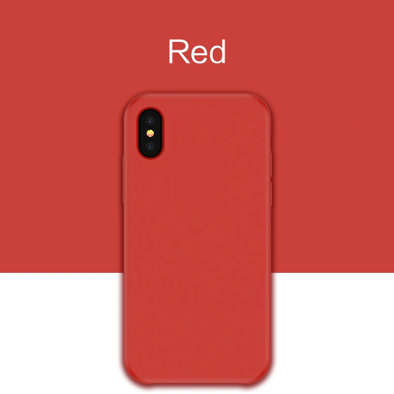 Red Силиконовый чехол для iPhone 11 Pro Max, однотонный жидкий силикон, бампер для iPhone XR XS 7 8 Plus Funda Coque - Цвет: Red