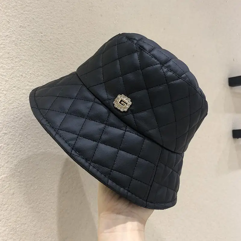 Панама с принтом в клетку для женщин теплая Повседневная шляпа из искусственной