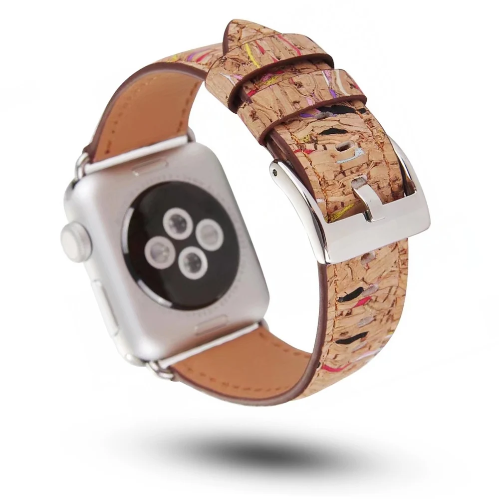 Ремешок из кожи под дерево для Apple Watch SE Band Series 6 5 4 3 2 модный браслет iWatch 40 мм 44 38 42