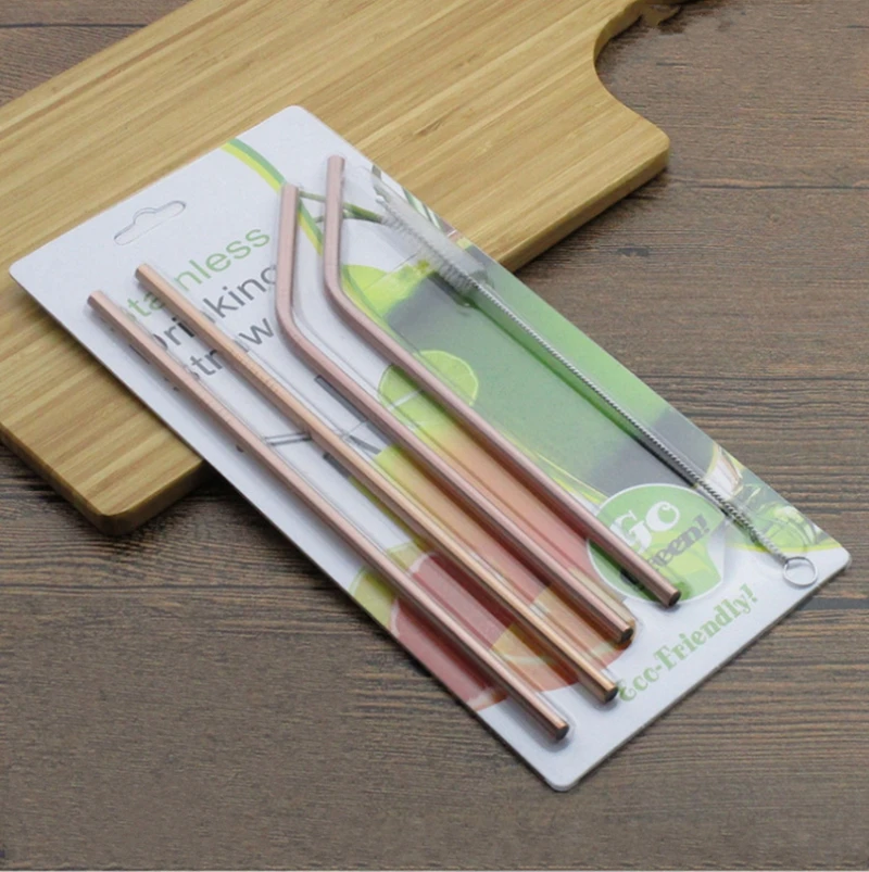 50 наборов 6 мм Нержавеющая сталь питьевой соломы в посылка напиток щетка для