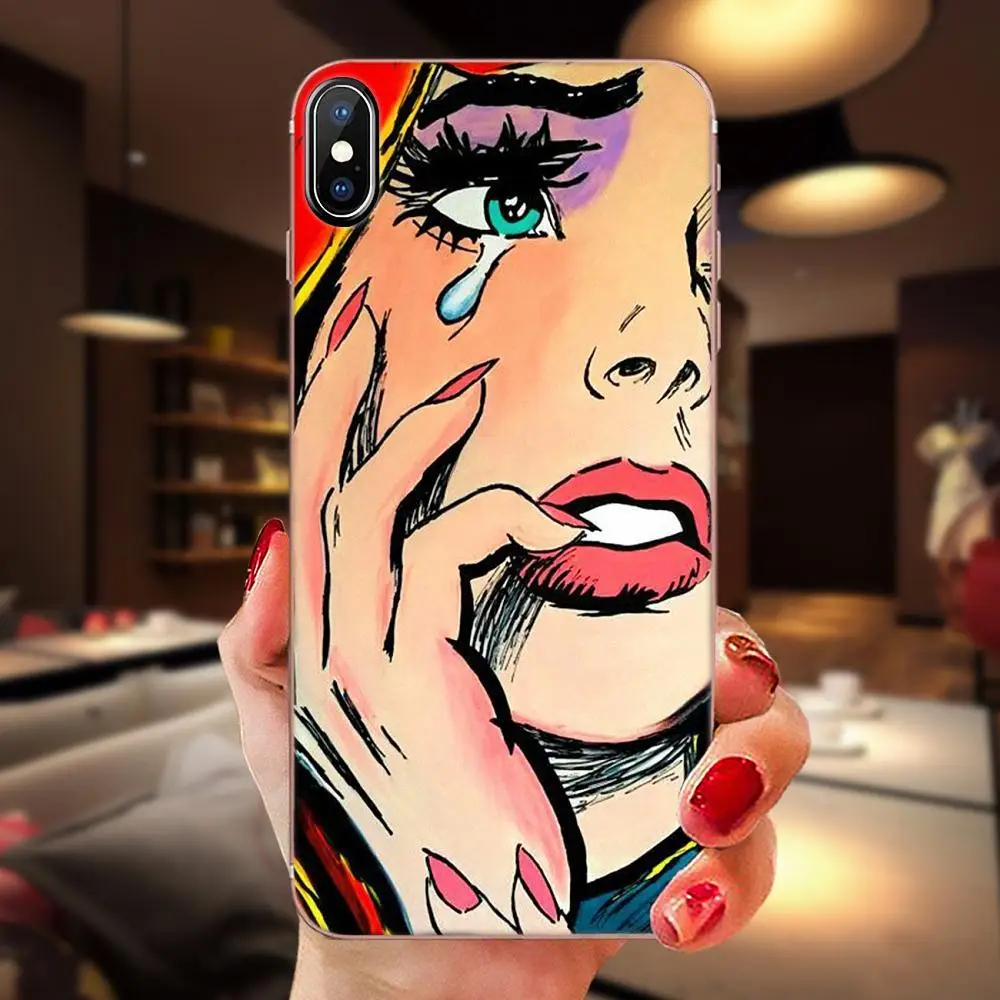 Плачущий комикс девушка картина Волосы Девушки Книга грусть для samsung Galaxy Note 5 8 9 S3