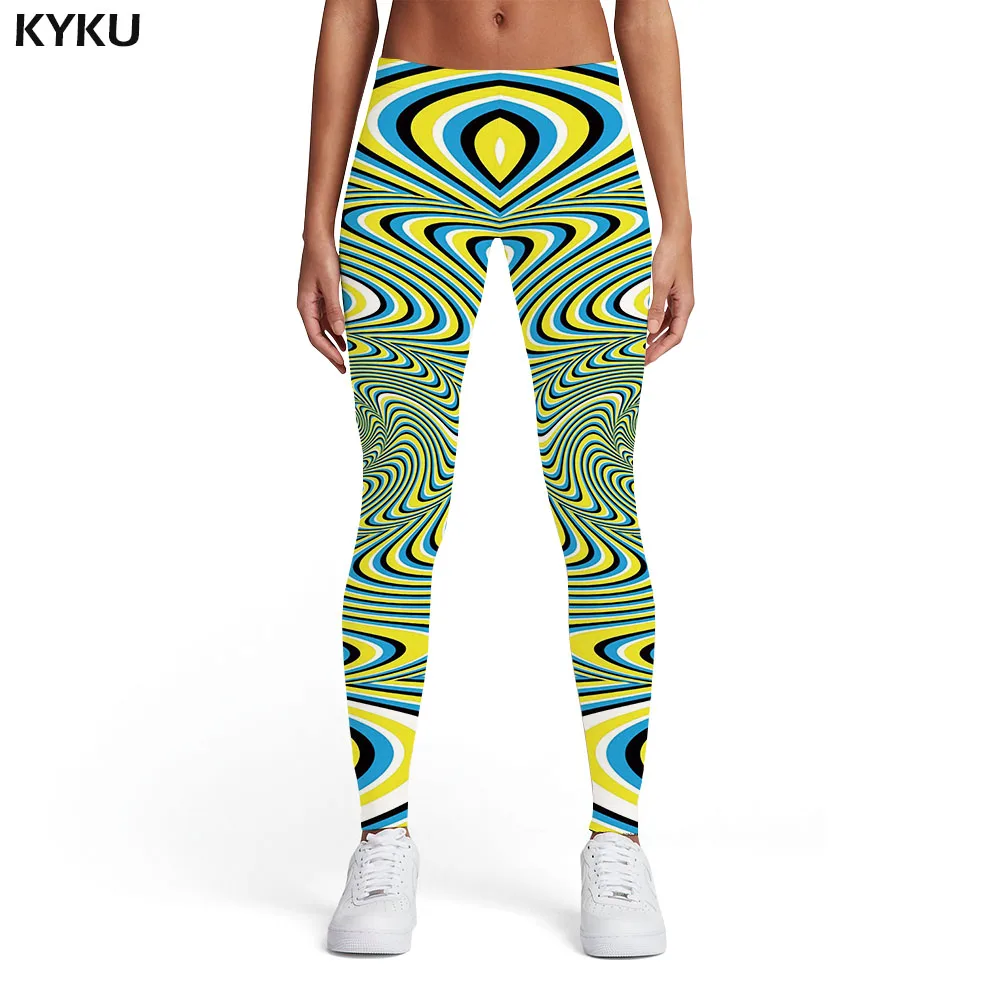 KYKU Psychedelic леггинсы женские граффити Брюки Мультфильм эластичные головокружения спандекс Harajuku женские s Леггинсы Брюки повседневные - Цвет: NWK0456