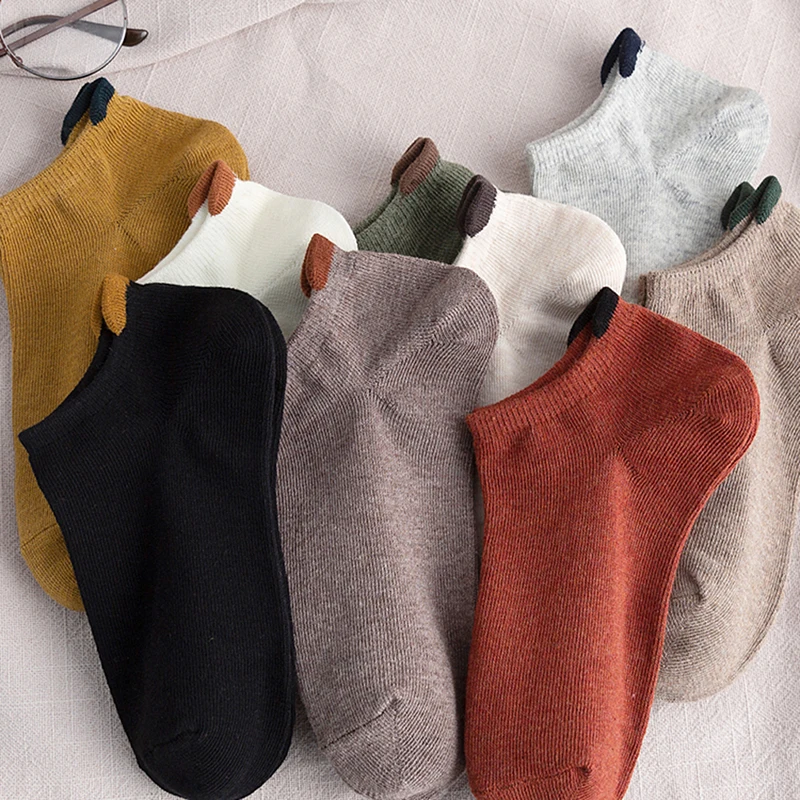 

Women Soft Socks Spring Thin Invisible Solid Color Sweat Absorbing Comfortable Summer Female Socks 10 pairs/package