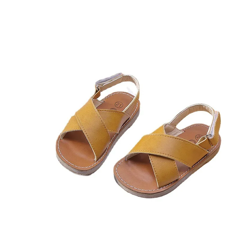 

2021 Summer Toddler Sandals Soft Sole Beach Shoes Leather Children's Shoes High Quality Boys And Girls Sports Sandals