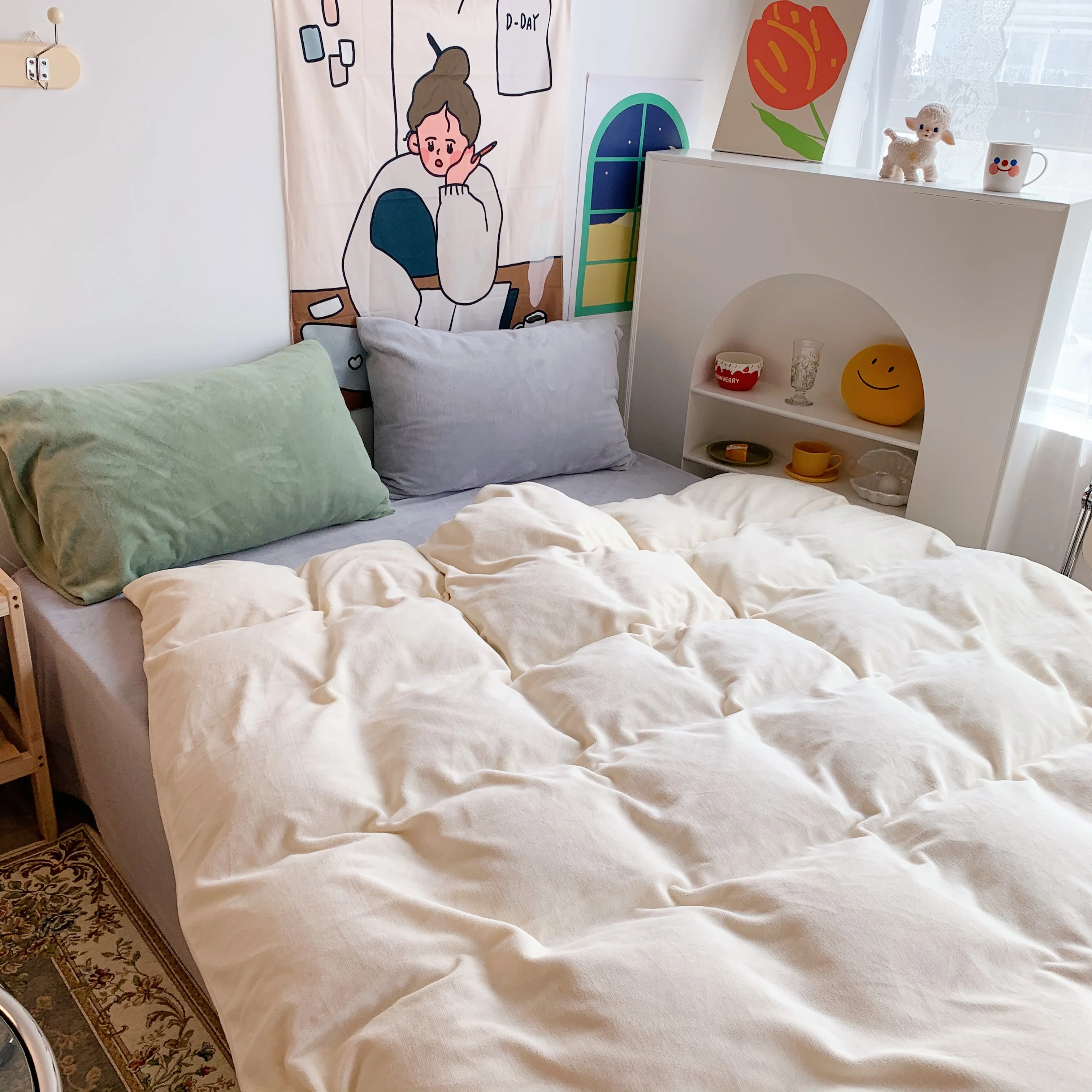 

Flannel Winter Bedding Set Cotton Warm Comfortable Thick Nordic Sheet Bedding Set Minimalist Parure De Lit Home Textile DF50SJT