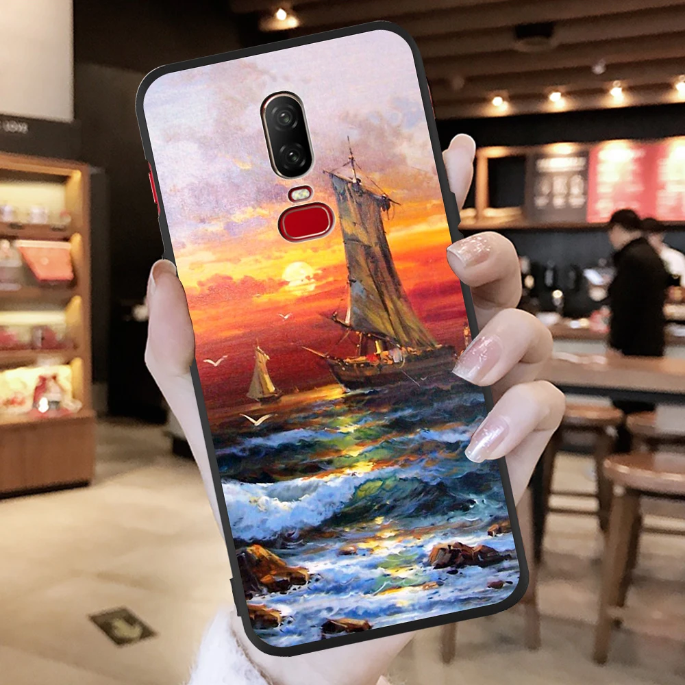 

2021 Lighthouse sunset landscape sea for Oneplus 8 5 6 7 One Plus 5T 6T 7T 8 Pro Phone Case Coque Funda Cover Etui luxury capas